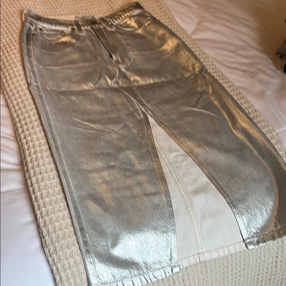 Elegant Silver Women's Pencil Skirt